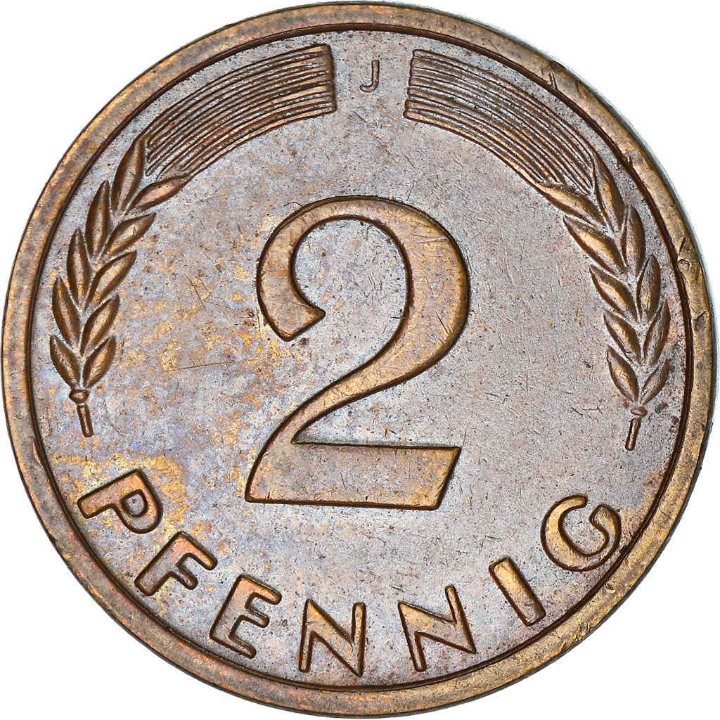 Moneta, GERMANIA - REPUBBLICA FEDERALE, 2 Pfennig, 1962, Hambourg, BB, Bronzo