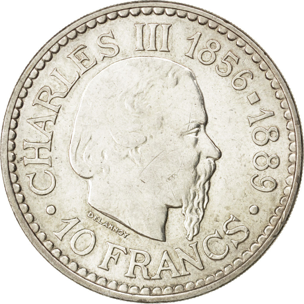 MONACO, 10 Francs, 1966, KM #146, AU(50-53), Silver, 37, Gadoury #155, 25.05