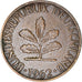 Moneta, GERMANIA - REPUBBLICA FEDERALE, 2 Pfennig, 1962, Karlsruhe, MB+, Bronzo