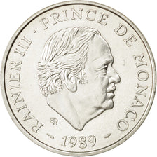 MONACO, 100 Francs, 1989, KM #164, MS(60-62), Silver, Gadoury #164, 14.97
