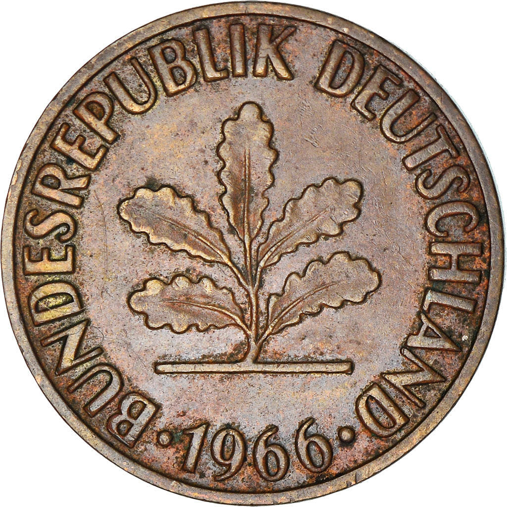 Münze, Bundesrepublik Deutschland, 2 Pfennig, 1966, Hambourg, S, Bronze, KM:106