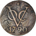 Moneda, INDIAS ORIENTALES HOLANDESAS, 2 Duit, 1790, Utrecht, MBC, Cobre, KM:118