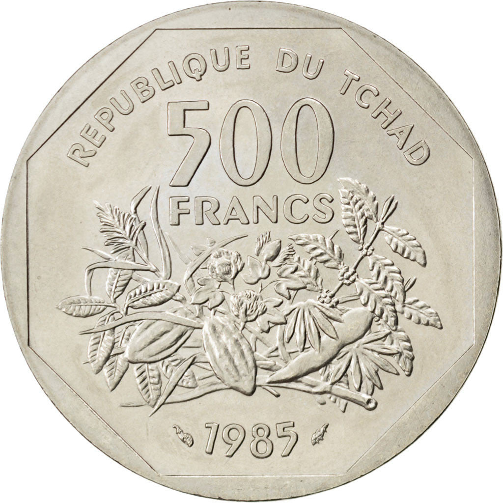 Moneta, Ciad, 500 Francs, 1985, Paris, SPL-, Rame-nichel, KM:E6