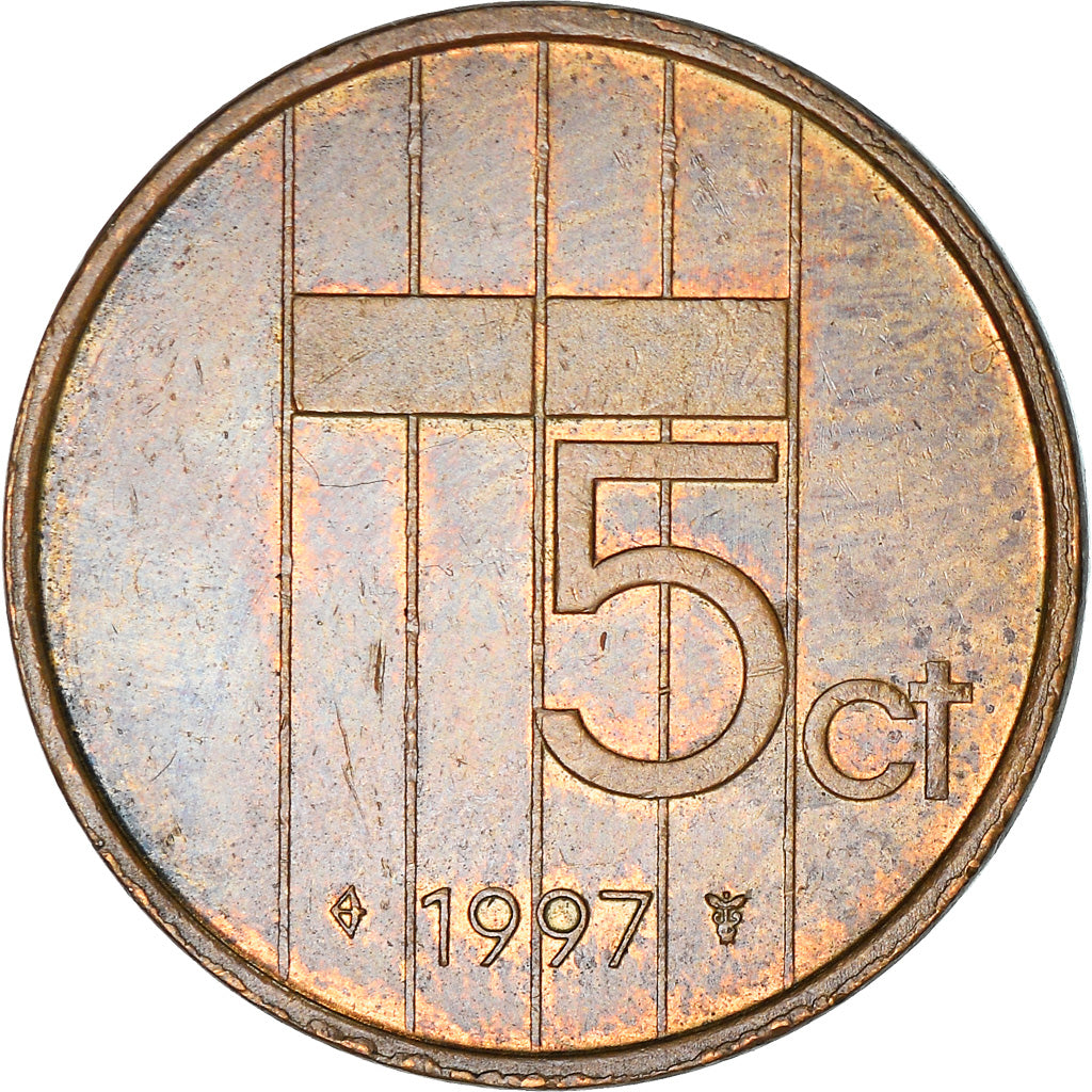 Munten, Nederland, Beatrix, 5 Cents, 1997, FR+, Bronze, KM:202
