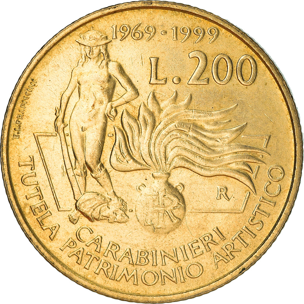 Munten, Italië, The Carabinieri, Protectors of Art Heritage, 200 Lire, 1999