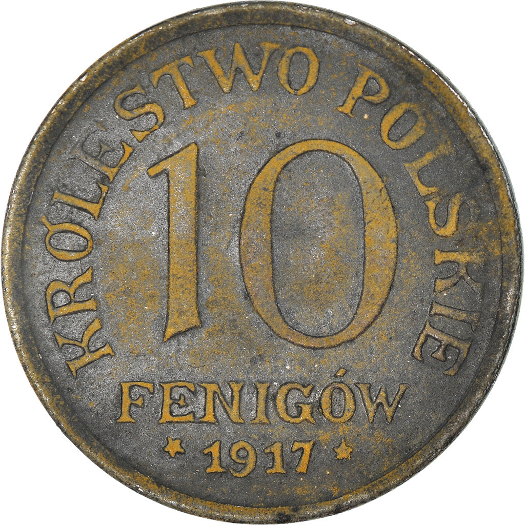 Coin, Poland, 10 Fenigow, 1917, Stuttgart, Germany, EF(40-45), Iron, KM:6