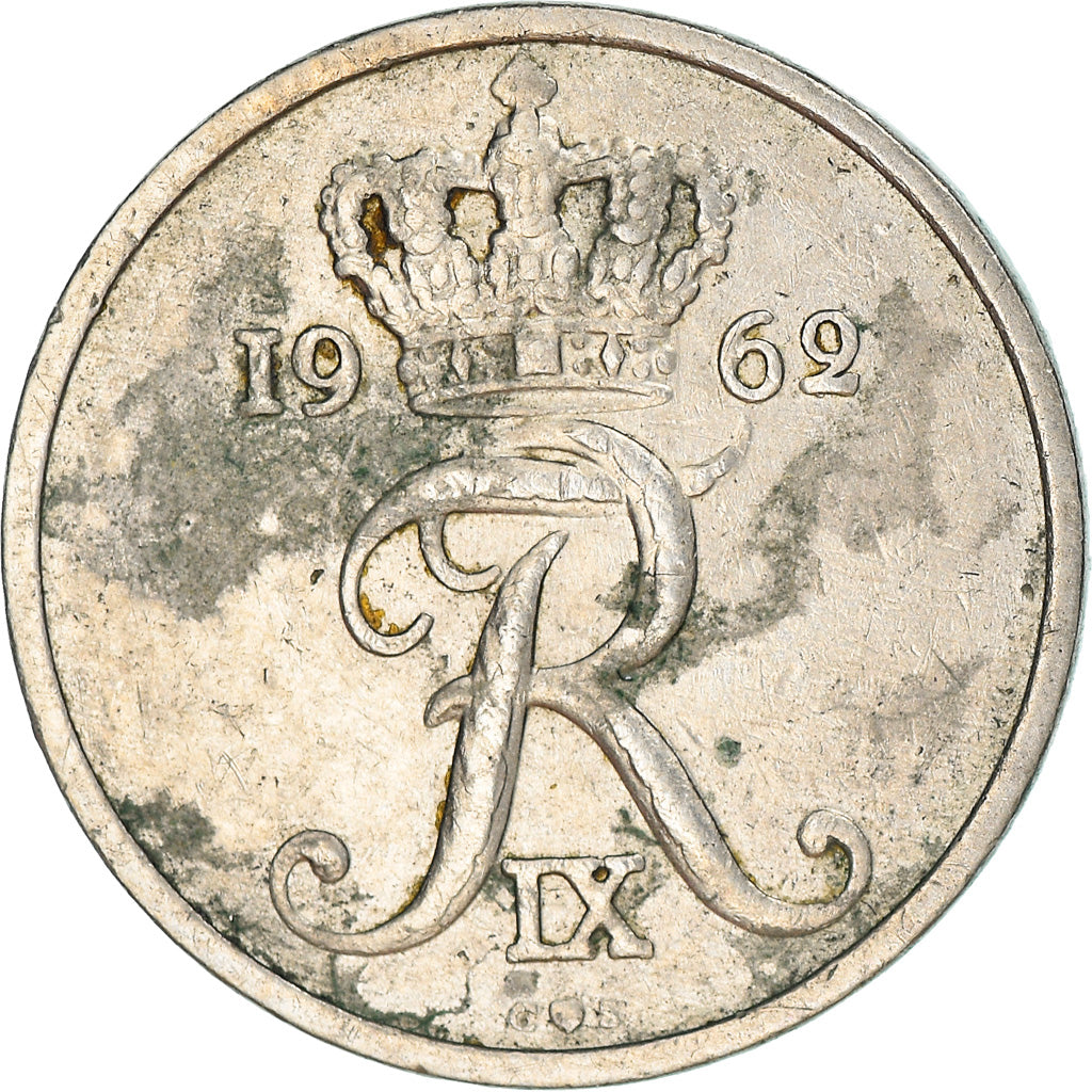Monnaie, Danemark, Frederik IX, 10 Öre, 1962, Copenhagen, TB, Copper-nickel