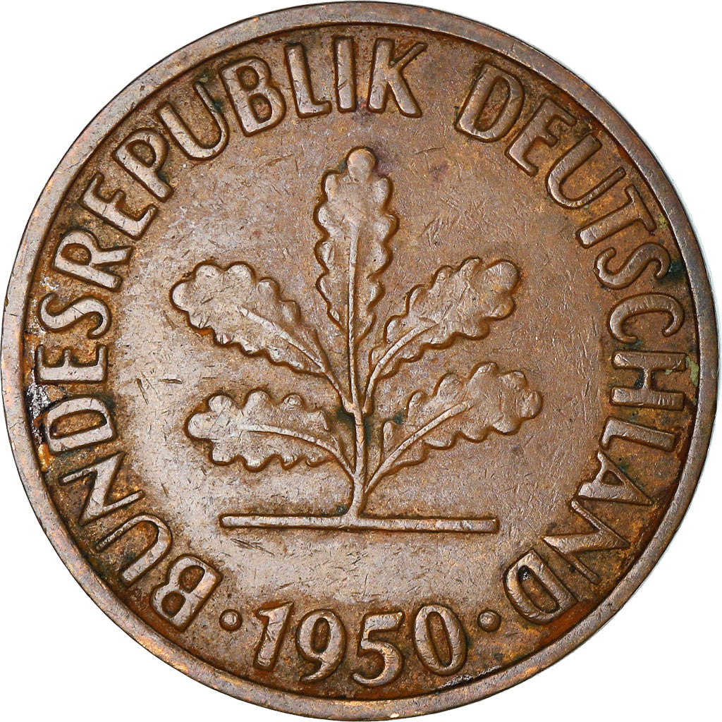 Münze, Bundesrepublik Deutschland, 2 Pfennig, 1950, Stuttgart, S, Bronze