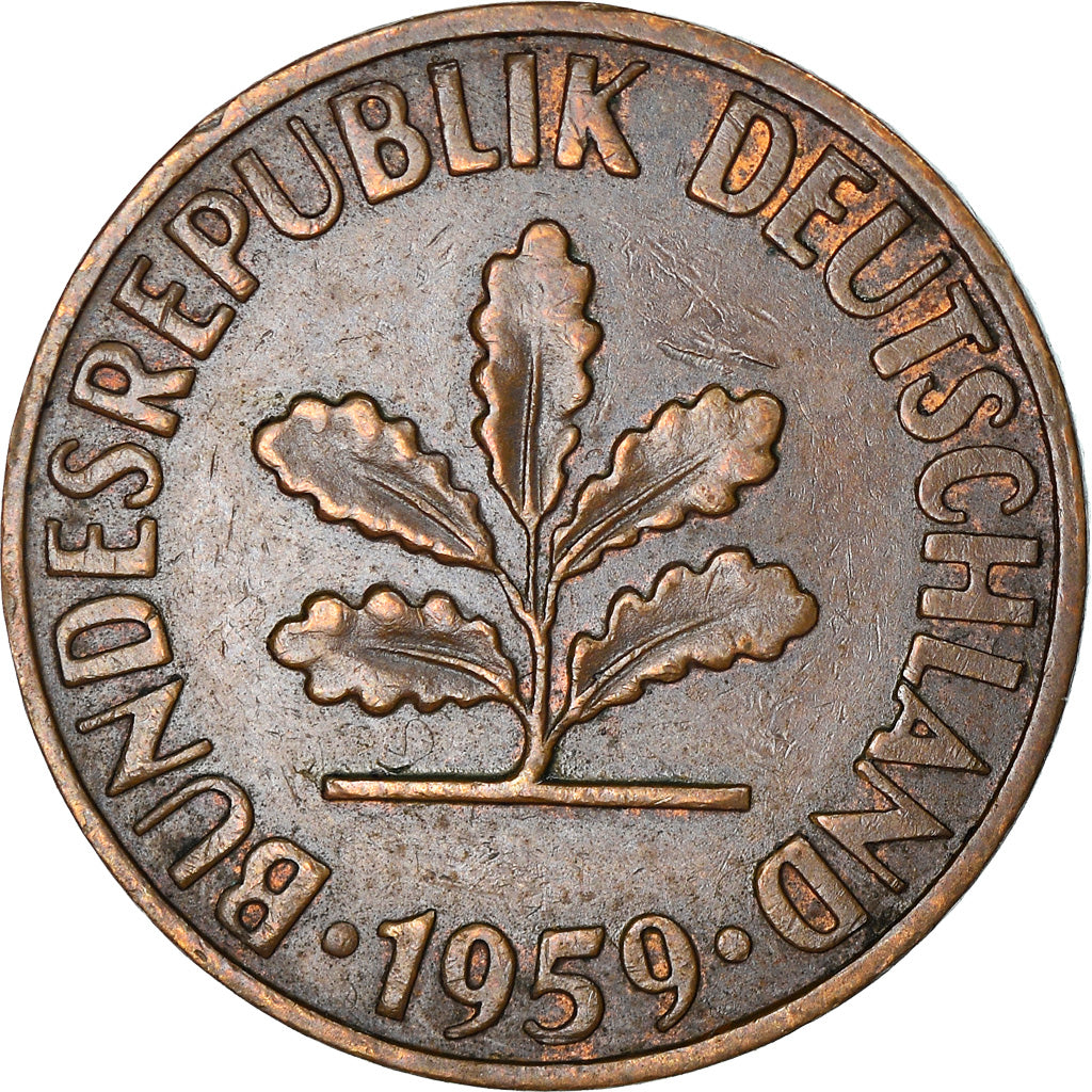 Münze, Bundesrepublik Deutschland, 2 Pfennig, 1959, Hambourg, S, Bronze, KM:106