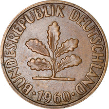 Monnaie, République fédérale allemande, 2 Pfennig, 1960, Hambourg, TTB