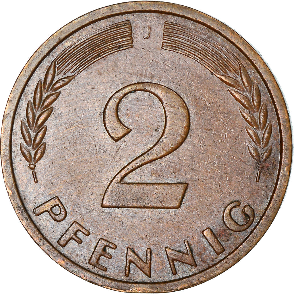 Monnaie, République fédérale allemande, 2 Pfennig, 1960, Hambourg, TTB