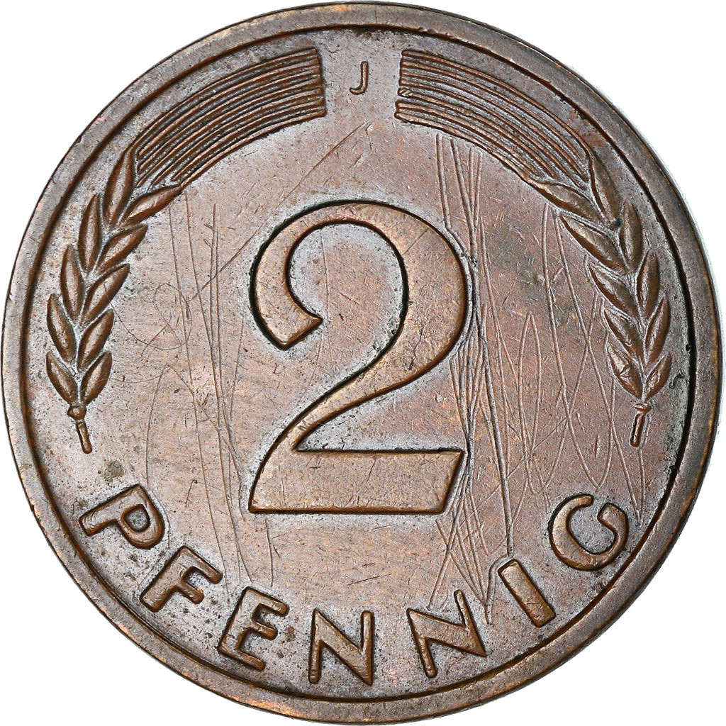 Moneta, GERMANIA - REPUBBLICA FEDERALE, 2 Pfennig, 1960, Hambourg, MB+, Bronzo