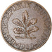 Moneda, ALEMANIA - REPÚBLICA FEDERAL, 2 Pfennig, 1960, Munich, MBC, Bronce