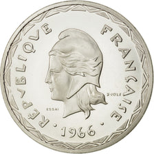 NEW HEBRIDES, 100 Francs, 1966, Paris, KM #E1, MS(63), Silver, Lecompte #58,...