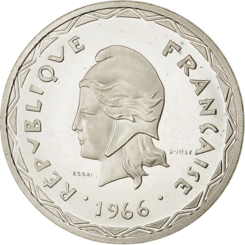 Nuove Ebridi, 100 Francs, 1966, Paris, SPL, Argento, KM:E1, Lecompte:58