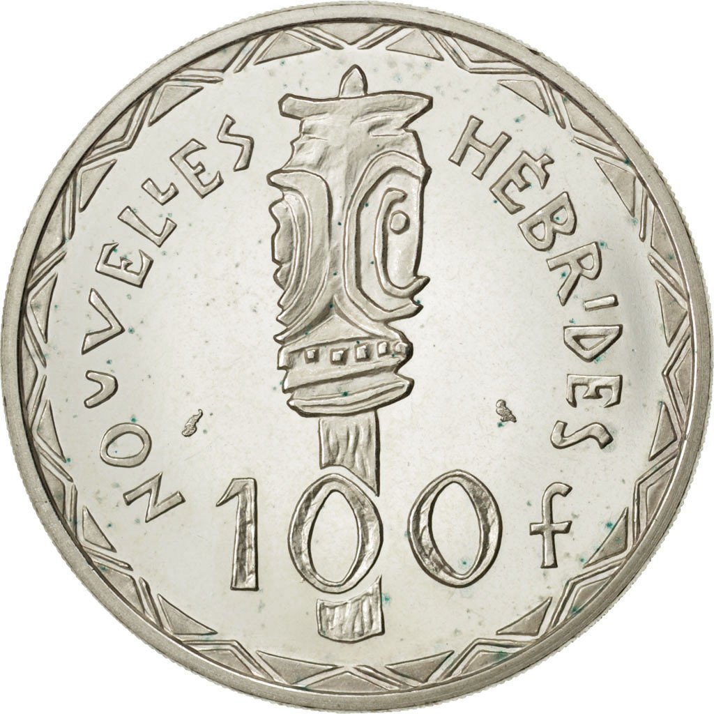 Nuove Ebridi, 100 Francs, 1966, Paris, SPL, Argento, KM:E1, Lecompte:58