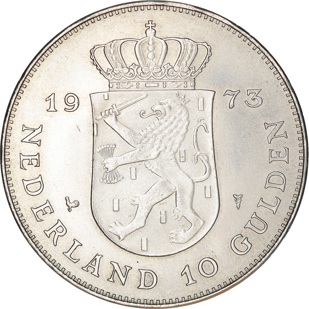 Monnaie, Pays-Bas, Juliana, 10 Gulden, 1973, Utrecht, SUP+, Argent, KM:196
