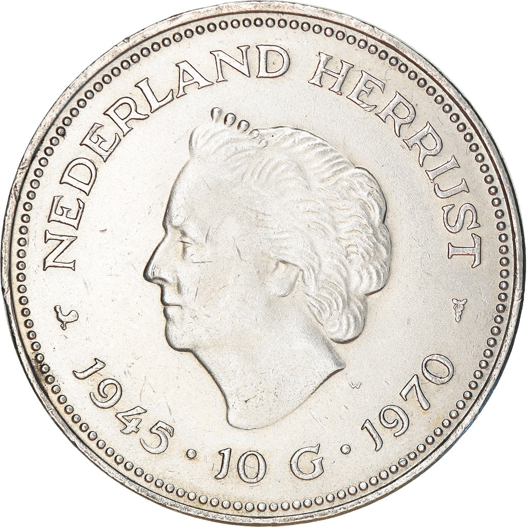 Monnaie, Pays-Bas, Juliana, 10 Gulden, 1970, TTB+, Argent, KM:195