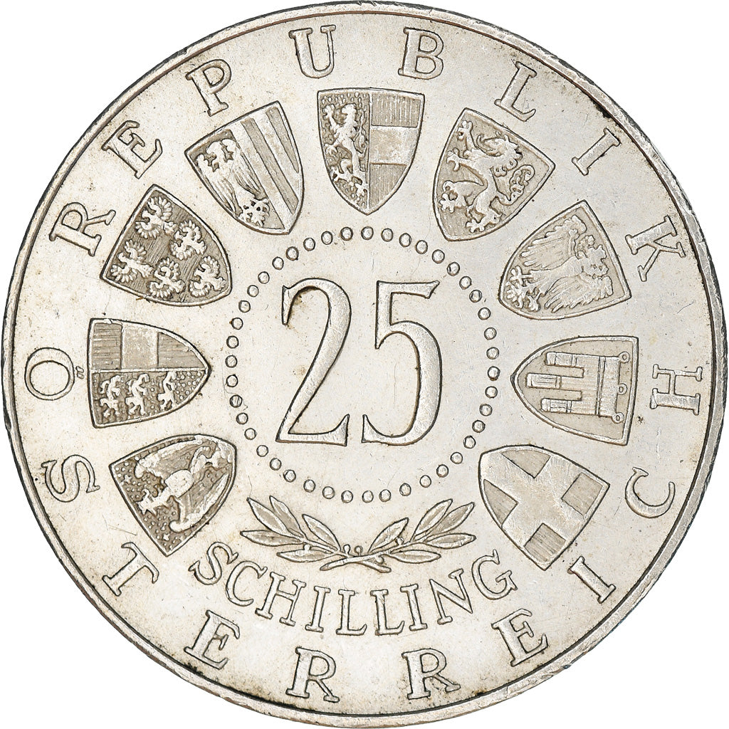 Coin, Austria, 25 Schilling, 1956, EF(40-45), Silver, KM:2881