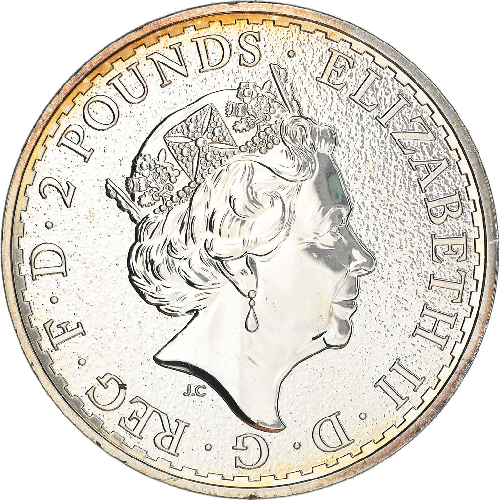 Coin, Great Britain, Britannia, 2 Pounds - 1 Oz, 2016, MS(65-70), Silver, KM:New