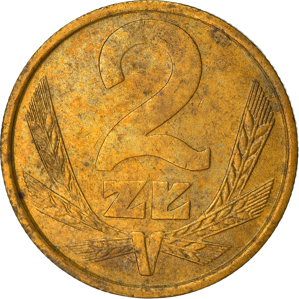 Coin, Poland, 2 Zlote, 1987, Warsaw, VF(20-25), Brass, KM:80.2