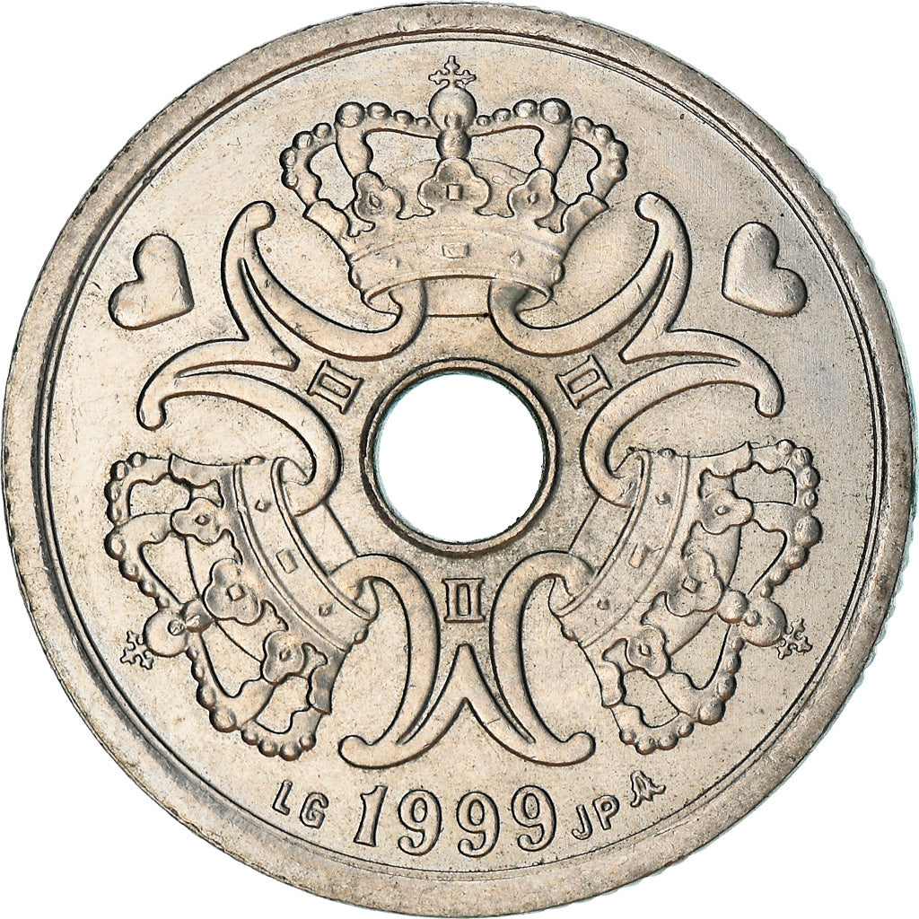 Coin, Denmark, Margrethe II, 2 Kroner, 1999, Copenhagen, AU(50-53)