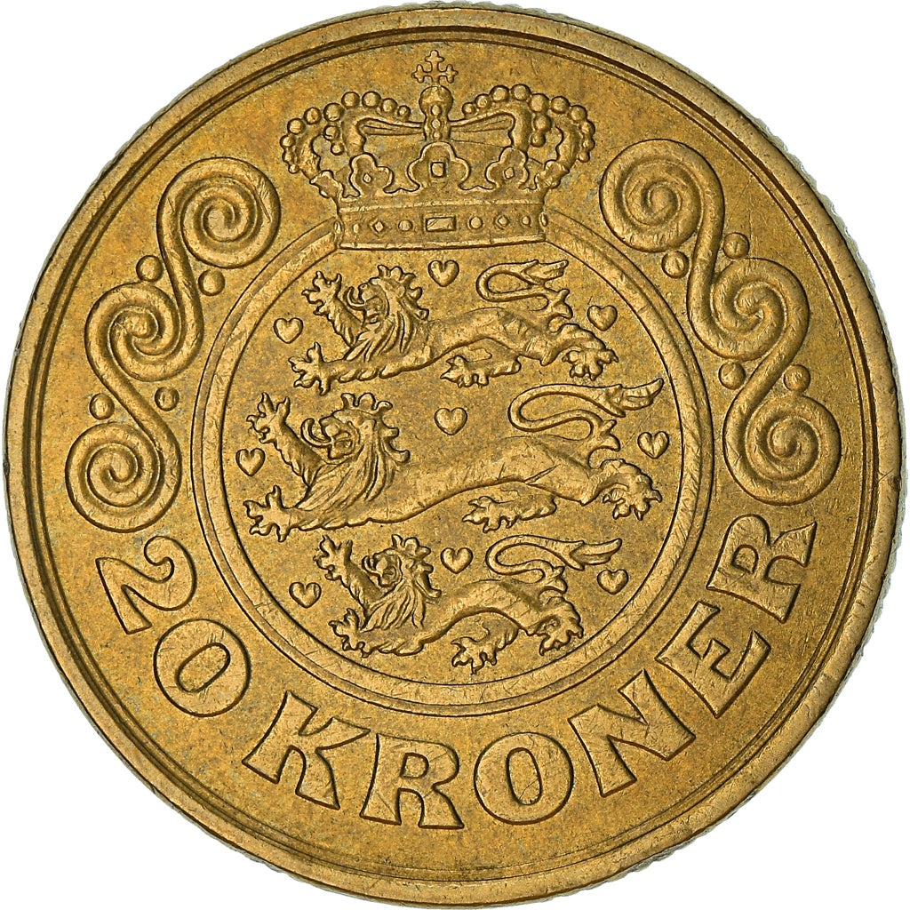 Coin, Denmark, Margrethe II, 20 Kroner, 1991, Copenhagen, EF(40-45)
