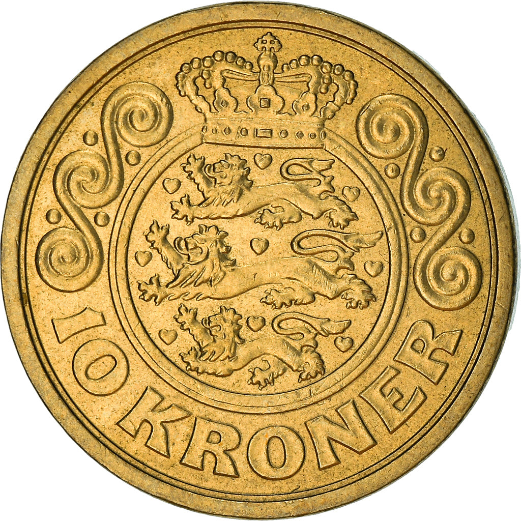 Coin, Denmark, Margrethe II, 10 Kroner, 1998, Copenhagen, EF(40-45)