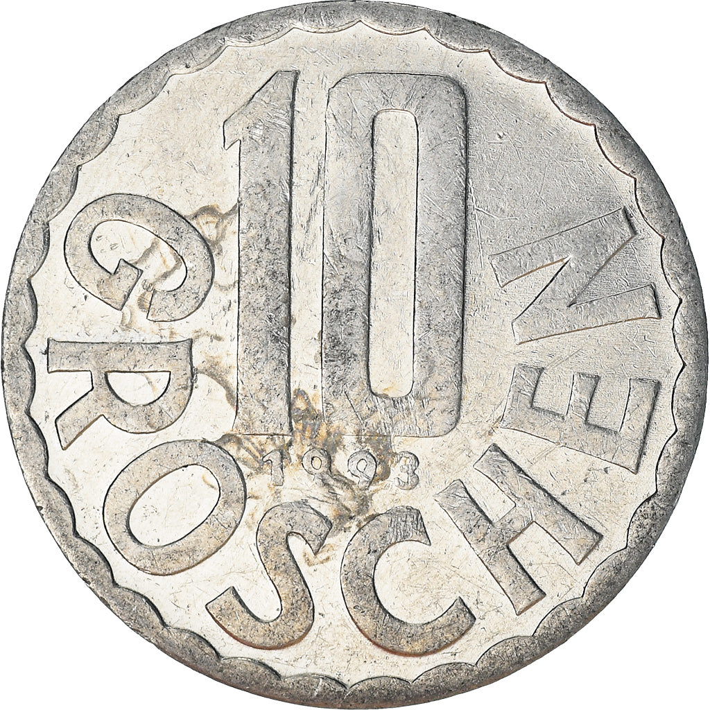 Moeda, Áustria, 10 Groschen, 1993, Vienna, VF(20-25), Alumínio, KM:2878