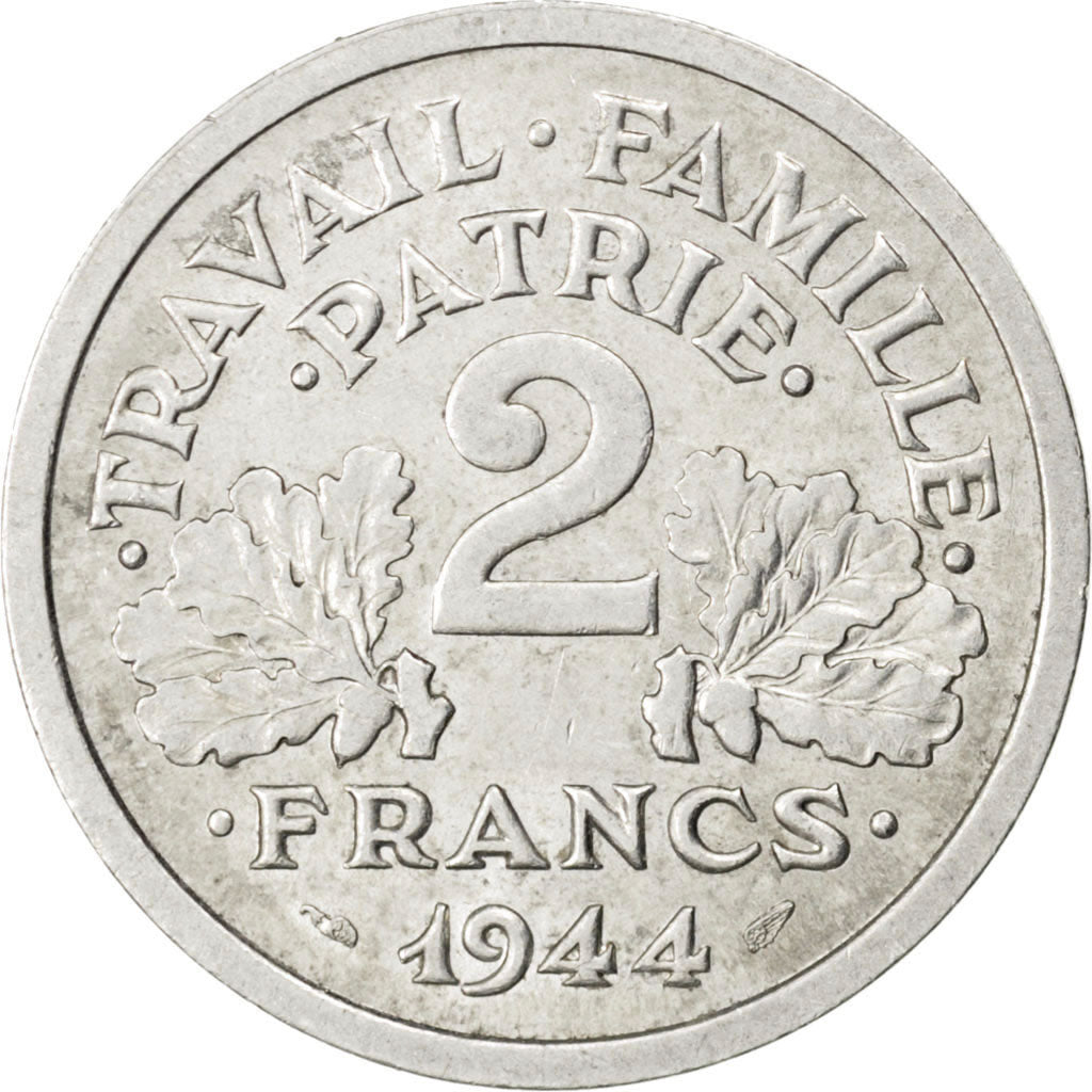 FRANCE, Bazor, 2 Francs, 1944, Beaumont - Le Roger, KM #904.2, AU(50-53),...