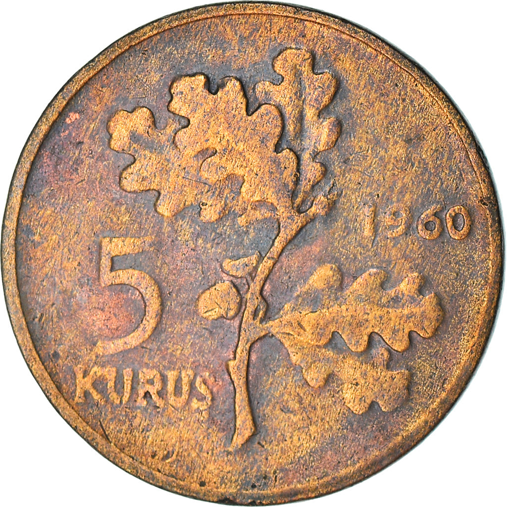 Monnaie, Turquie, 5 Kurus, 1960, TB, Bronze, KM:890.1