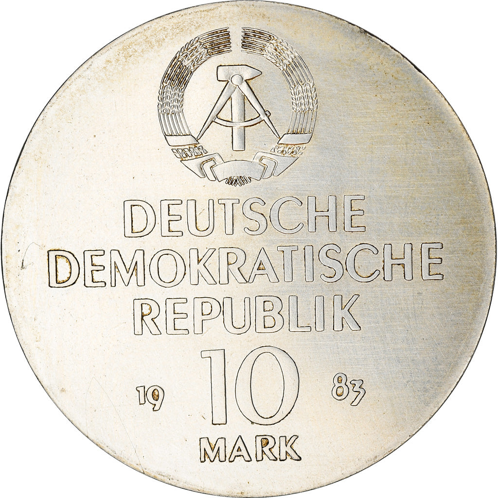 Coin, GERMAN-DEMOCRATIC REPUBLIC, 10 Mark, 1983, AU(55-58), Silver, KM:92