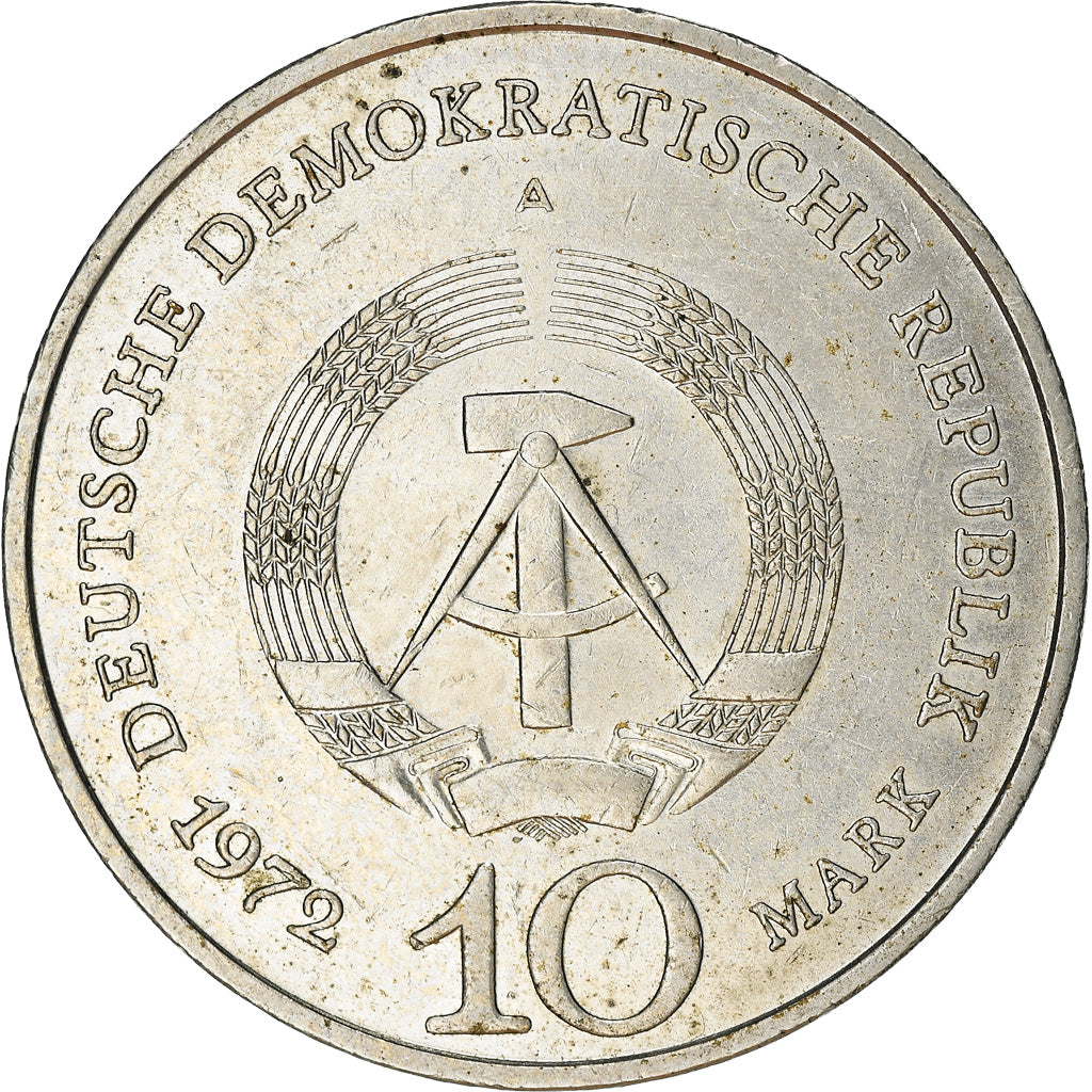 Coin, GERMAN-DEMOCRATIC REPUBLIC, 10 Mark, 1972, Berlin, VF(30-35)