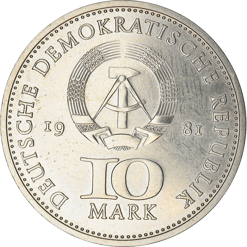 Coin, GERMAN-DEMOCRATIC REPUBLIC, 10 Mark, 1981, MS(63), Copper-nickel, KM:82