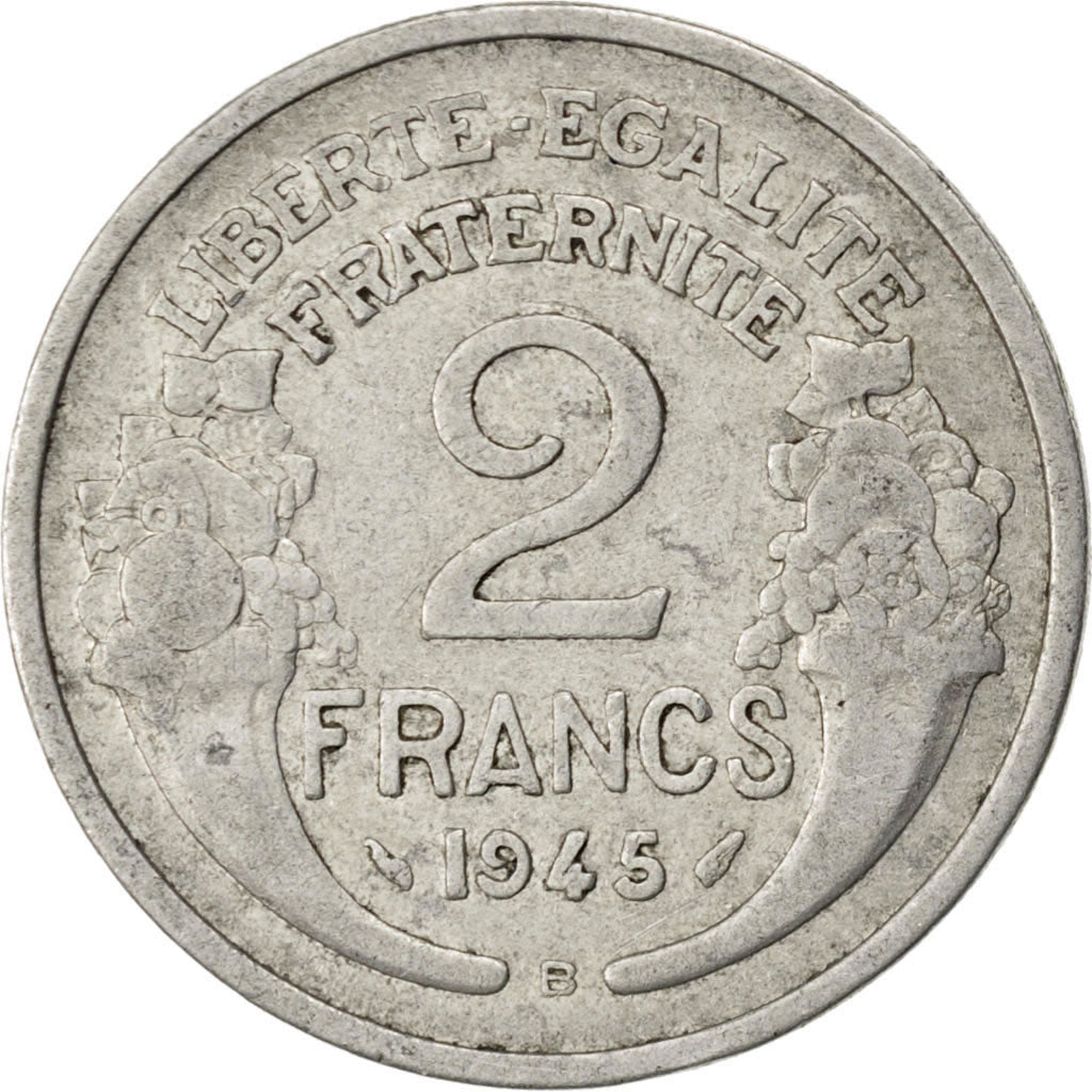 FRANCE, Morlon, 2 Francs, 1945, Beaumont - Le Roger, KM #886a.2, VF(20-25),...