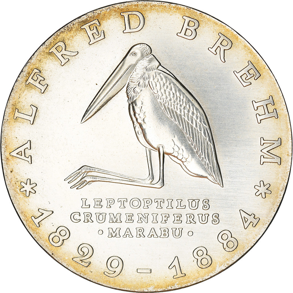 Coin, GERMAN-DEMOCRATIC REPUBLIC, 10 Mark, 1984, Berlin, Alfred Brehm, MS(63)