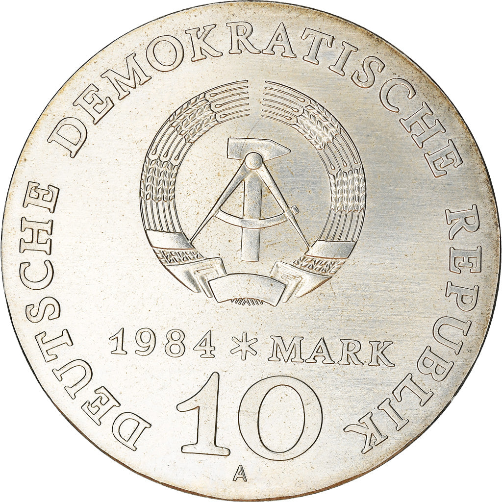 Coin, GERMAN-DEMOCRATIC REPUBLIC, 10 Mark, 1984, Berlin, Alfred Brehm, MS(63)