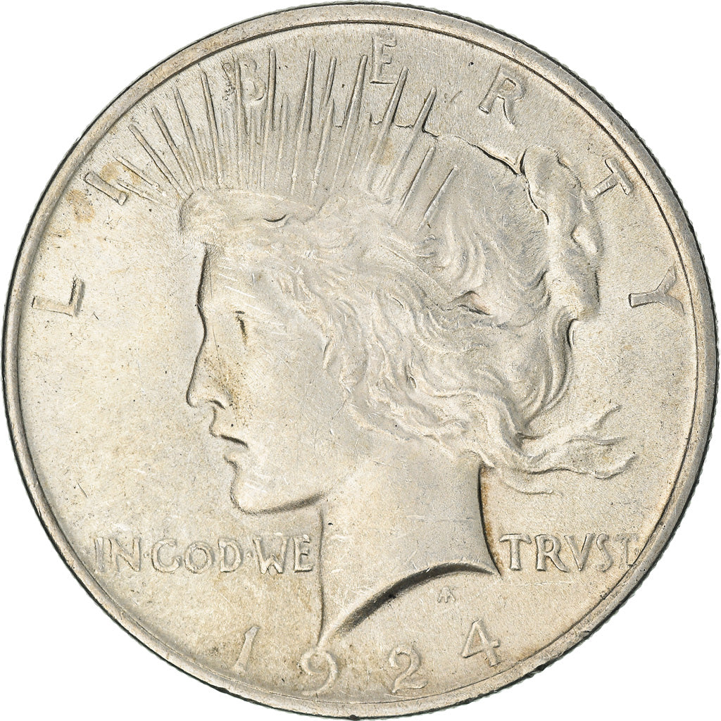 Coin, United States, Peace Dollar, Dollar, 1924, U.S. Mint, Philadelphia