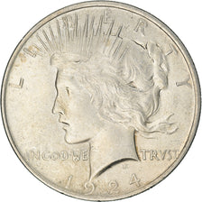 Coin, United States, Peace Dollar, Dollar, 1924, U.S. Mint, Philadelphia
