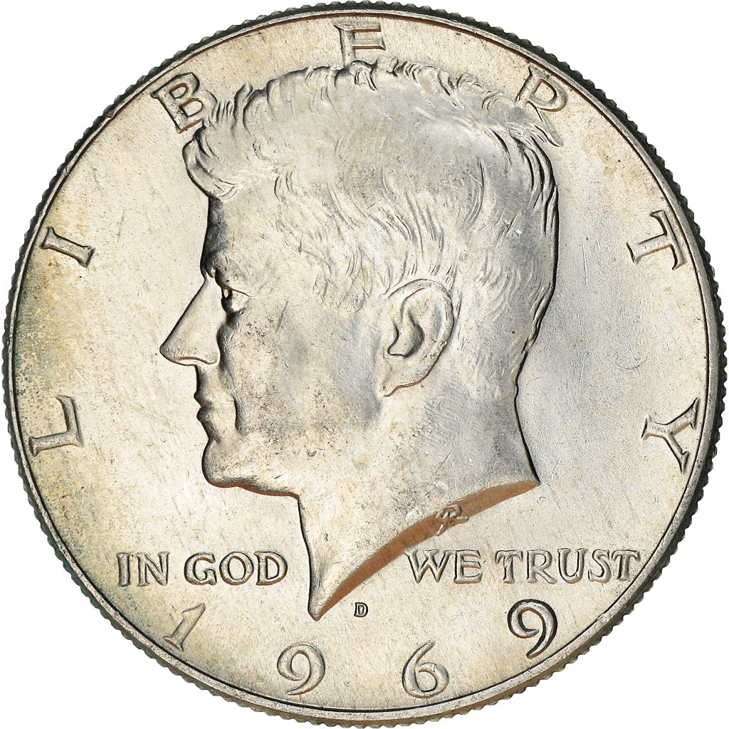 Coin, United States, Kennedy Half Dollar, Half Dollar, 1969, U.S. Mint, Denver