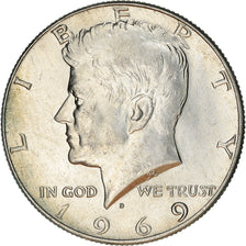 Coin, United States, Kennedy Half Dollar, Half Dollar, 1969, U.S. Mint, Denver