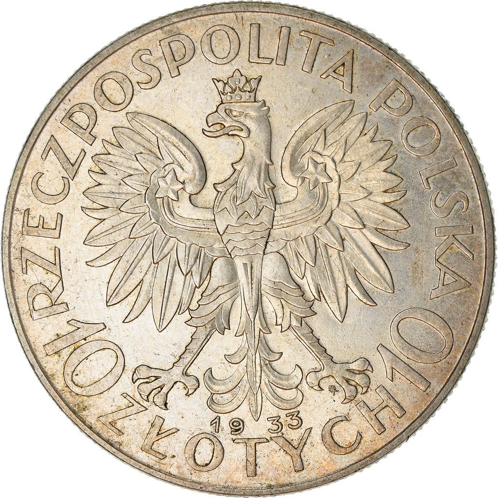 Münze, Polen, 10 Zlotych, 1933, Warsaw, SS, Silber, KM:22