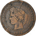 Moneda, Francia, Cérès, 10 Centimes, 1872, Bordeaux, BC, Bronce, KM:815.2