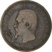 Moneda, Francia, Napoleon III, 10 Centimes, 1856, Paris, BC+, Bronce, KM:771.1
