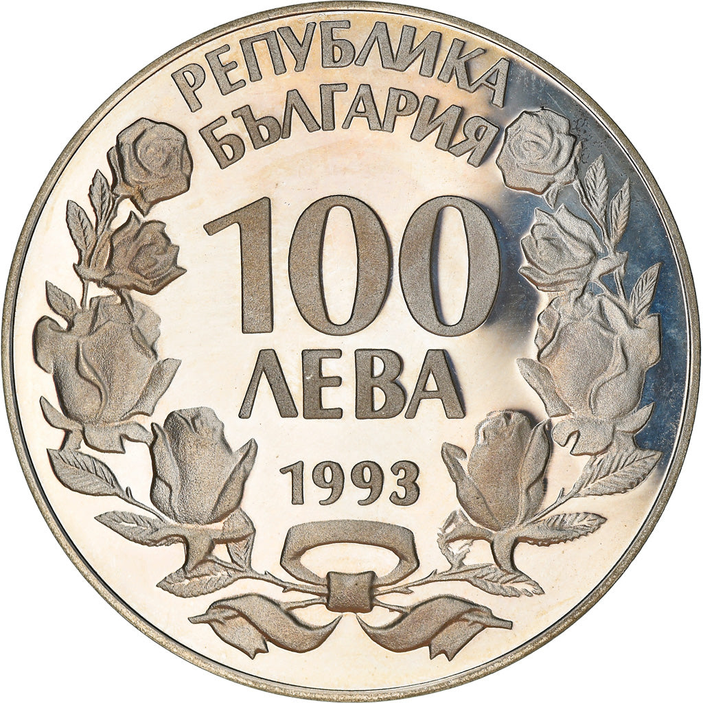 Coin, Bulgaria, World Cup 94, 100 Leva, 1993, BE, MS(65-70), Silver, KM:210