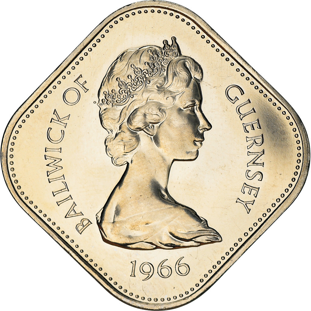 Coin, Guernsey, Elizabeth II, 10 Shilling, 1966, MS(65-70), Copper-nickel, KM:19