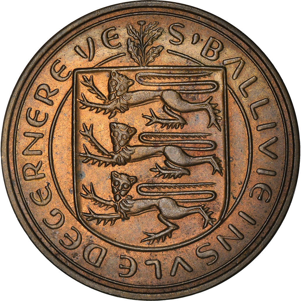Münze, Guernsey, Elizabeth II, 8 Doubles, 1956, VZ, Bronze, KM:16