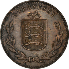 Moneta, Guernsey, 8 Doubles, 1920, Heaton, Birmingham, BB+, Bronzo, KM:14