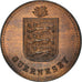 Coin, Guernsey, 4 Doubles, 1920, Heaton, AU(55-58), Bronze, KM:13
