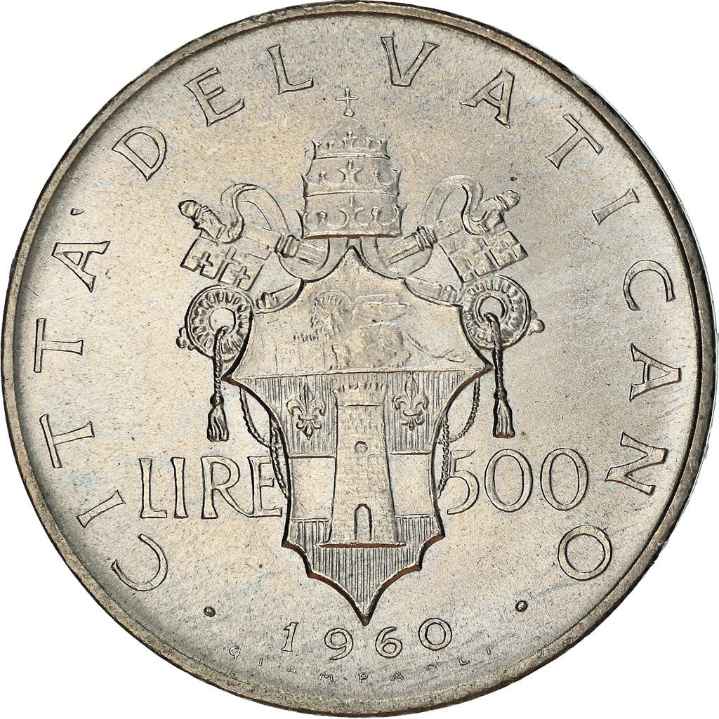 Monnaie, Cité du Vatican, John XXIII, 500 Lire, 1960, SPL, Argent, KM:65.2